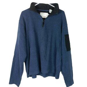 Orvis Vintage 1/4 Zip Pullover Sleeve Zip Pocket Mens L Blue Gorpcore Utility